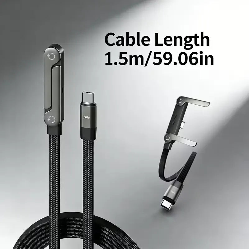 2 In 1 Type C Fast Charging Cable+Mobile Stand (240W)