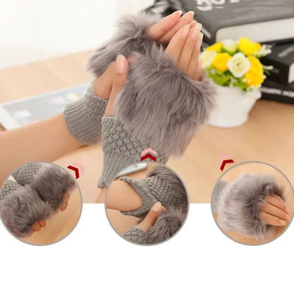 Winters Rabbit Fur Gloves
