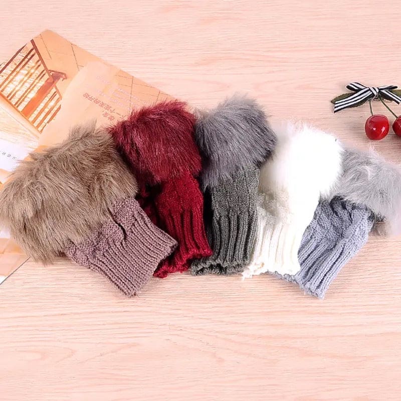 Winters Rabbit Fur Gloves