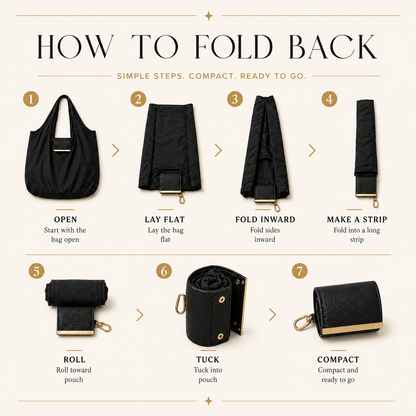 Foldable Keychain Tote Bag with Compact Leather Case