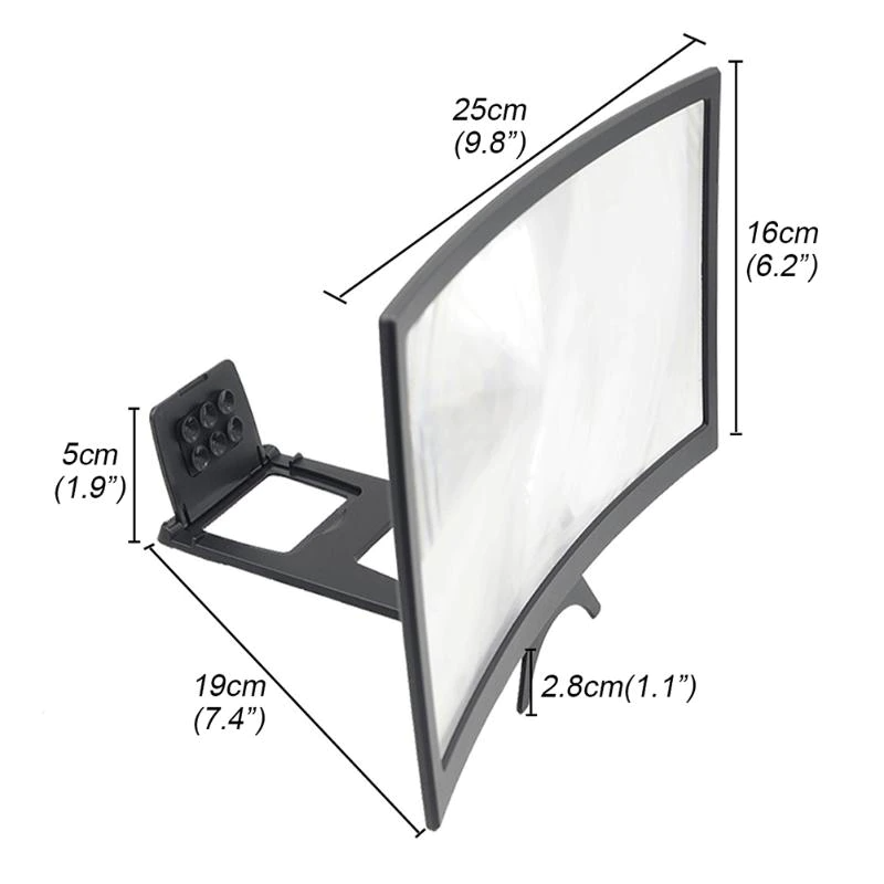 Curved Mobile Phone Screen Magnifier