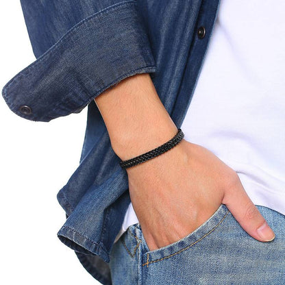 Foxtail Chain Bracelet Black For Men