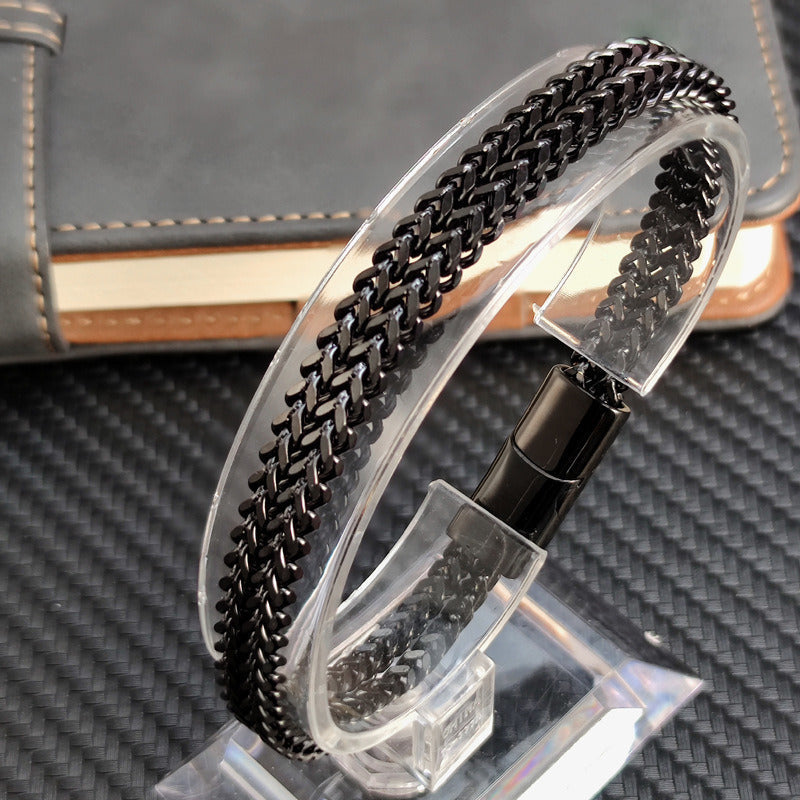 Foxtail Chain Bracelet Black For Men