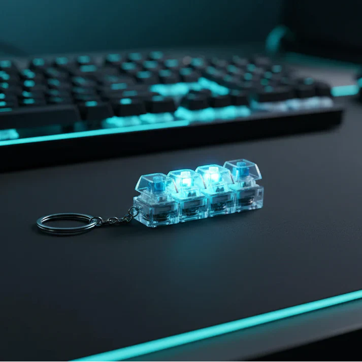 Keyboard Fidget Stress Relief Keychain for Kids & Adults