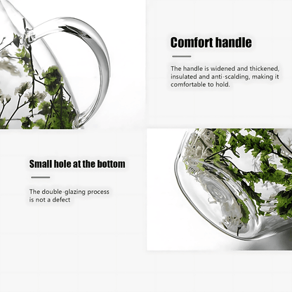 Aesthetic Dried Flower Glass , Double Wall Glass ( Imported )